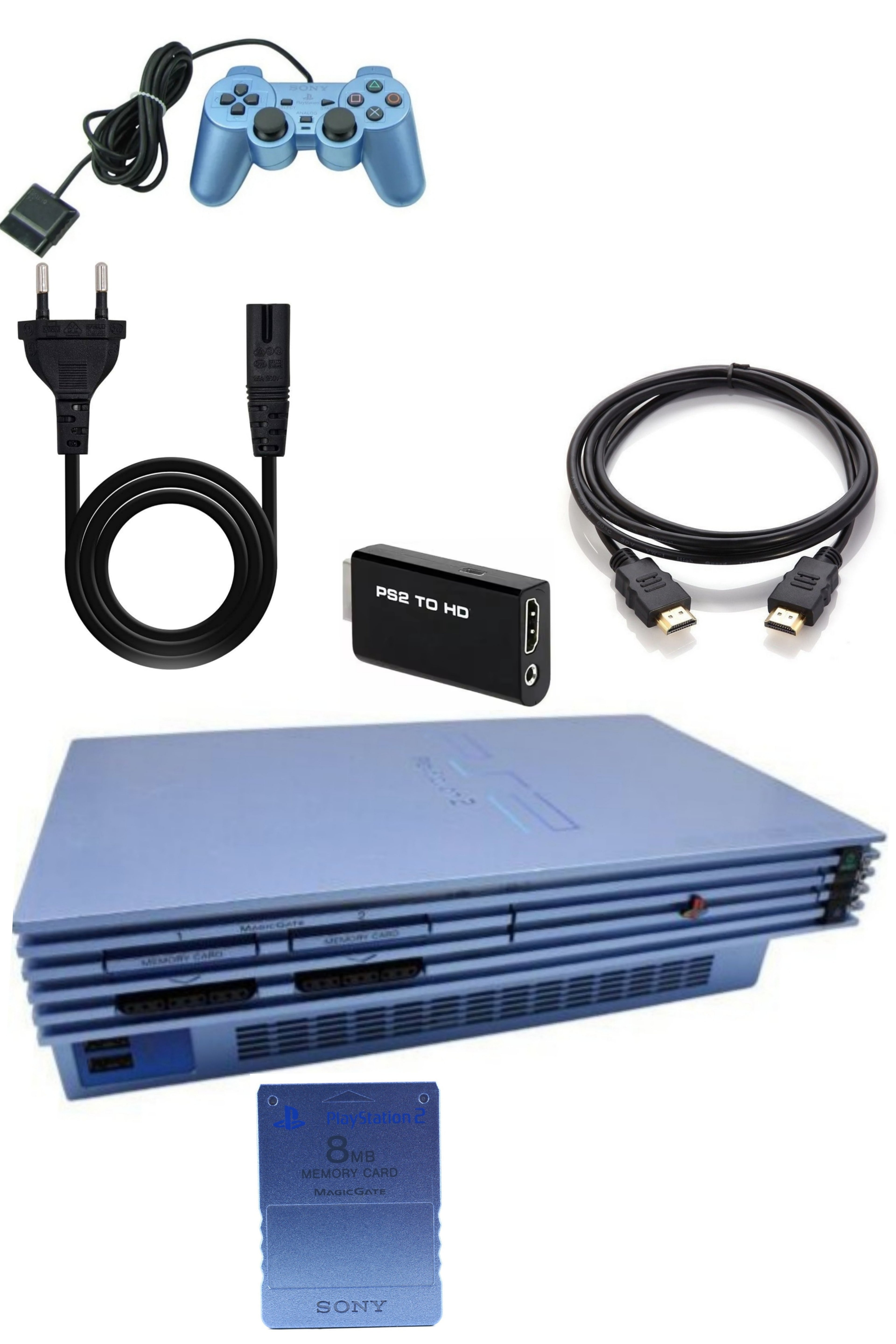 Console PlayStation 2 (PS2) FAT AQUA BLUE